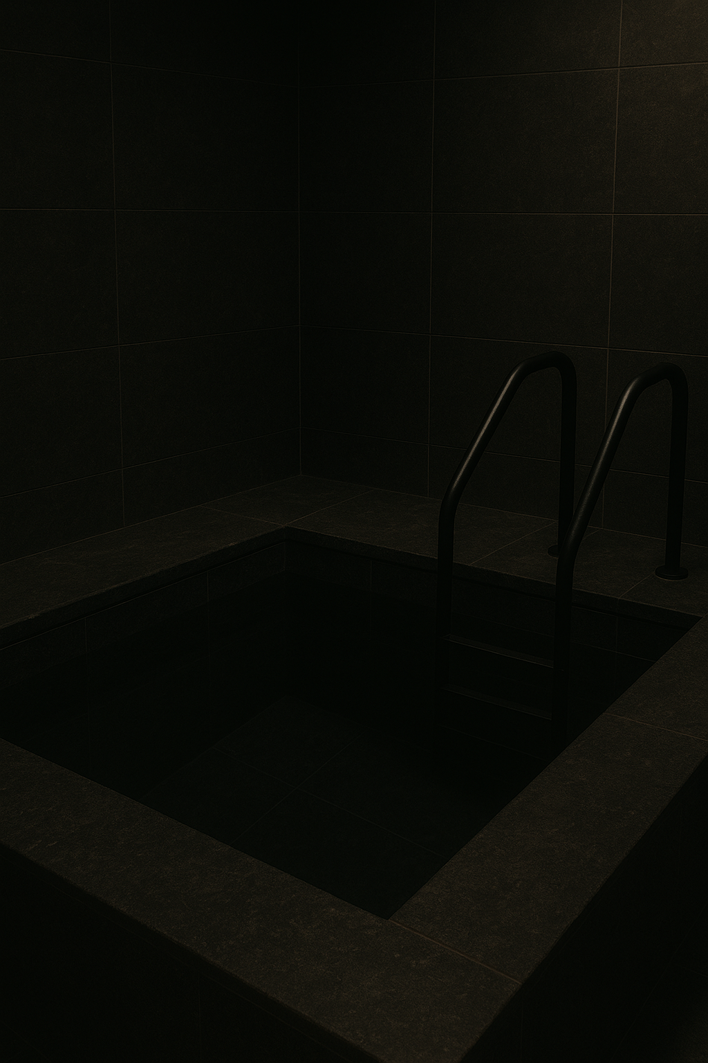 Dark stone plunge pool