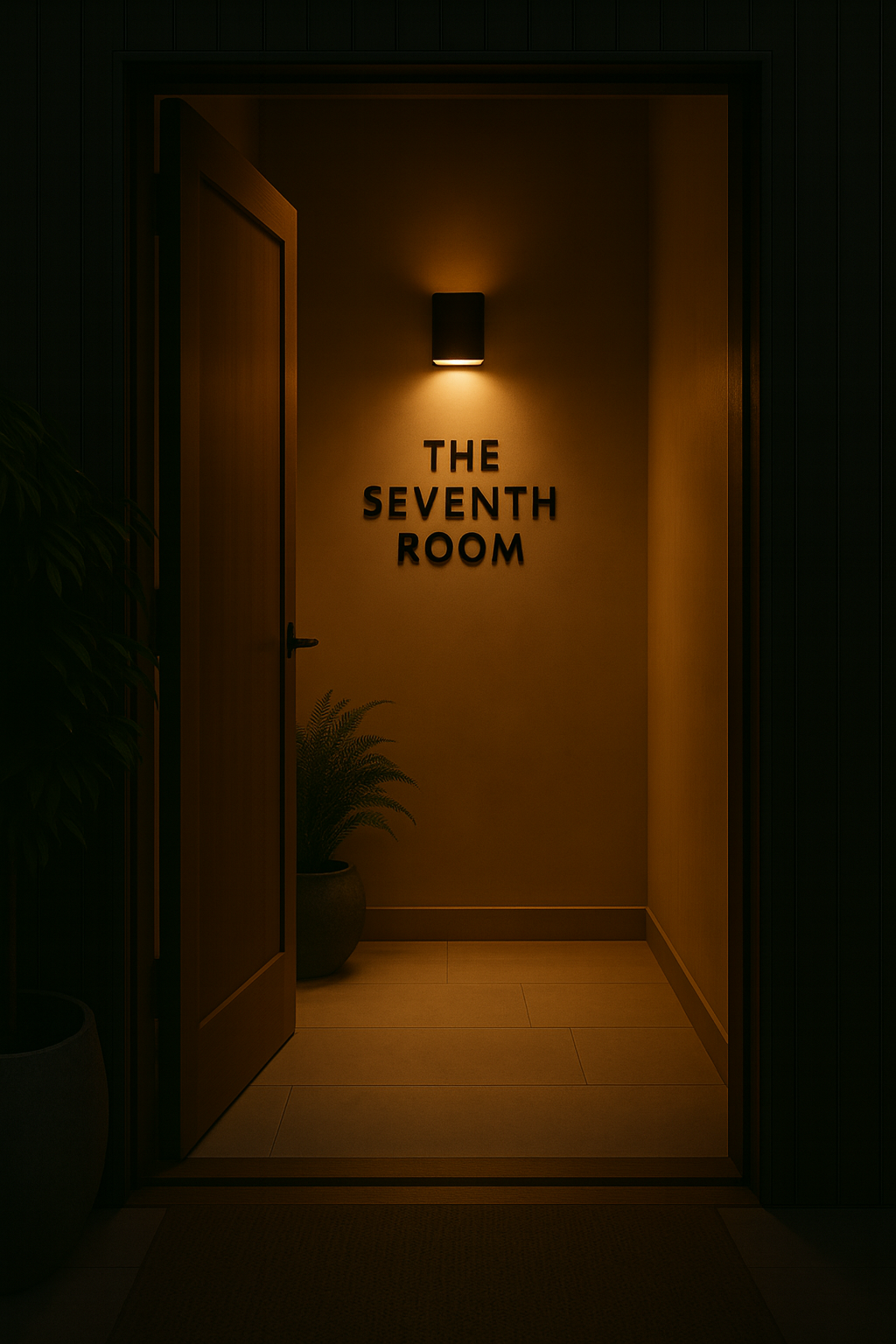 Soft interior threshold with warm light