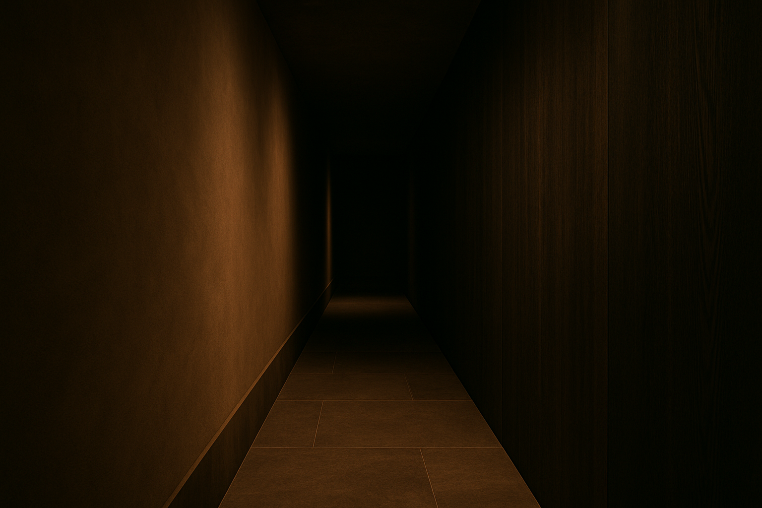 Architectural corridor moving into shadow